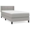 Boxspring met matras stof lichtgrijs 80x200 cm