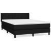 Boxspring met matras stof zwart 140x200 cm