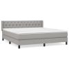 Boxspring met matras stof lichtgrijs 160x200 cm