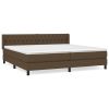 Boxspring met matras stof donkerbruin 200x200 cm