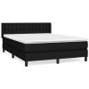 Boxspring met matras stof zwart 140x190 cm