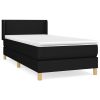 Boxspring met matras stof zwart 90x190 cm