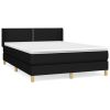Boxspring met matras stof zwart 140x200 cm