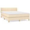 Boxspring met matras stof crèmekleurig 140x190 cm