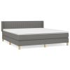 Boxspring met matras stof donkergrijs 180x200 cm