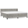 Boxspring met matras fluweel lichtgrijs 200x200 cm