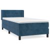 Boxspring met matras fluweel donkerblauw 80x200 cm