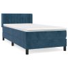 Boxspring met matras fluweel donkerblauw 80x200 cm