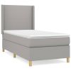 Boxspring met matras stof lichtgrijs 100x200 cm