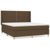Boxspring met matras stof donkerbruin 180x200 cm