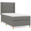 Boxspring met matras stof donkergrijs 90x190 cm