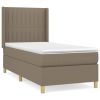 Boxspring met matras stof taupe 90x200 cm