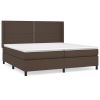 Boxspring met matras kunstleer bruin 200x200 cm