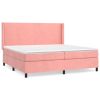 Boxspring met matras fluweel roze 200x200 cm