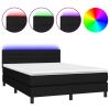 Boxspring met matras en LED stof zwart 140x190 cm