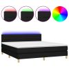 Boxspring met matras en LED stof zwart 160x200 cm