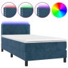 Boxspring met matras en LED fluweel donkerblauw 80x200 cm