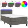 Boxspring met matras en LED fluweel donkergrijs 80x200 cm