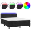Boxspring met matras en LED fluweel zwart 140x190 cm