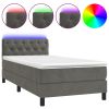 Boxspring met matras en LED fluweel donkergrijs 80x200 cm