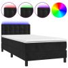 Boxspring met matras en LED fluweel zwart 90x200 cm
