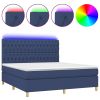 Boxspring met matras en LED stof blauw 180x200 cm