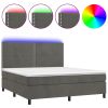 Boxspring met matras en LED fluweel donkergrijs 180x200 cm