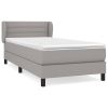 Boxspring met matras stof lichtgrijs 90x200 cm