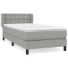 Boxspring met matras stof lichtgrijs 80x200 cm
