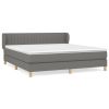 Boxspring met matras stof donkergrijs 160x200 cm