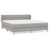 Boxspring met matras stof lichtgrijs 180x200 cm