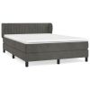 Boxspring met matras fluweel donkergrijs 140x190 cm