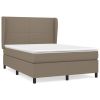 Boxspring met matras stof taupe 140x200 cm