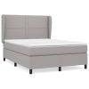 Boxspring met matras stof lichtgrijs 140x190 cm