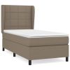 Boxspring met matras stof taupe 100x200 cm