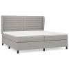 Boxspring met matras stof lichtgrijs 200x200 cm