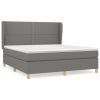 Boxspring met matras stof donkergrijs 180x200 cm