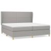Boxspring met matras stof lichtgrijs 200x200 cm
