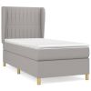 Boxspring met matras stof lichtgrijs 100x200 cm