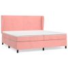 Boxspring met matras fluweel roze 200x200 cm
