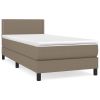Boxspring met matras stof taupe 90x200 cm
