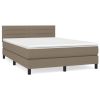 Boxspring met matras stof taupe 140x200 cm
