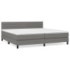 Boxspring met matras stof donkergrijs 200x200 cm