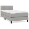 Boxspring met matras stof lichtgrijs 80x200 cm