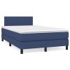 Boxspring met matras stof blauw 120x200 cm