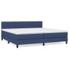 Boxspring met matras stof blauw 200x200 cm