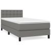 Boxspring met matras stof donkergrijs 100x200 cm