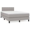 Boxspring met matras stof lichtgrijs 120x200 cm