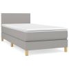 Boxspring met matras stof lichtgrijs 90x200 cm