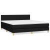 Boxspring met matras stof zwart 160x200 cm